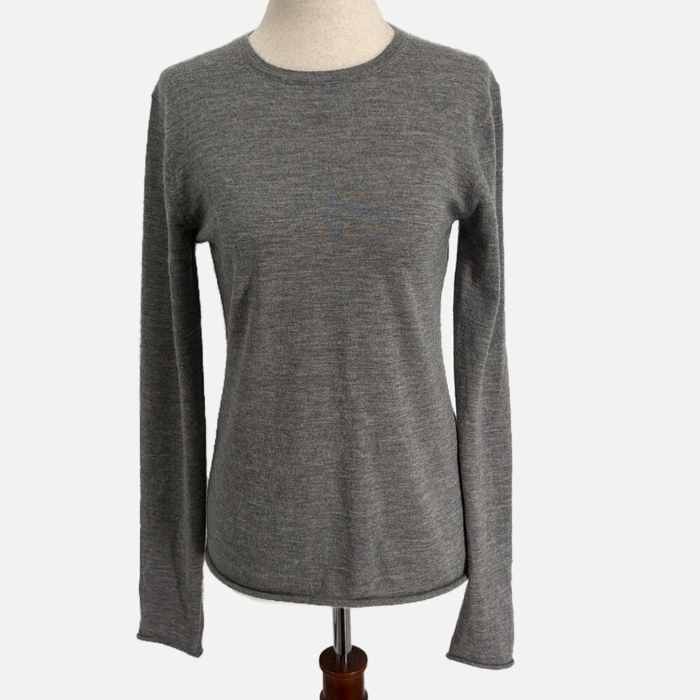 Doffer Boys Long Slim Tee Cashmere Knit Sweater in Fog - Size Small
